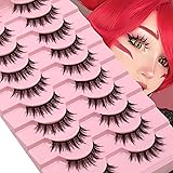 AUGENLI 10 Pairs Manga Lashes Natural Look Wispy