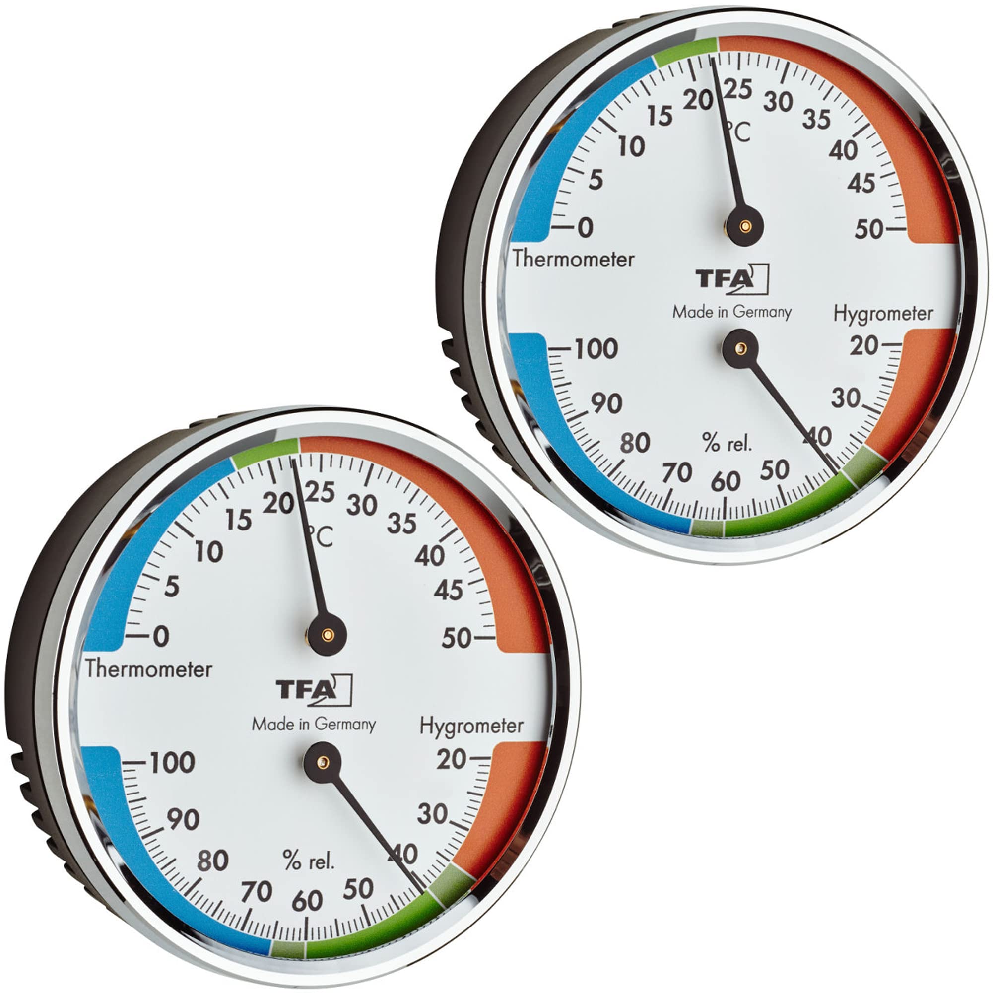TFA Dostmann 45.2040.42 Analogue Thermo-Hygrometer for Controlling Temperature and Humidity, Healthy Indoor Climate with Comfort Zones