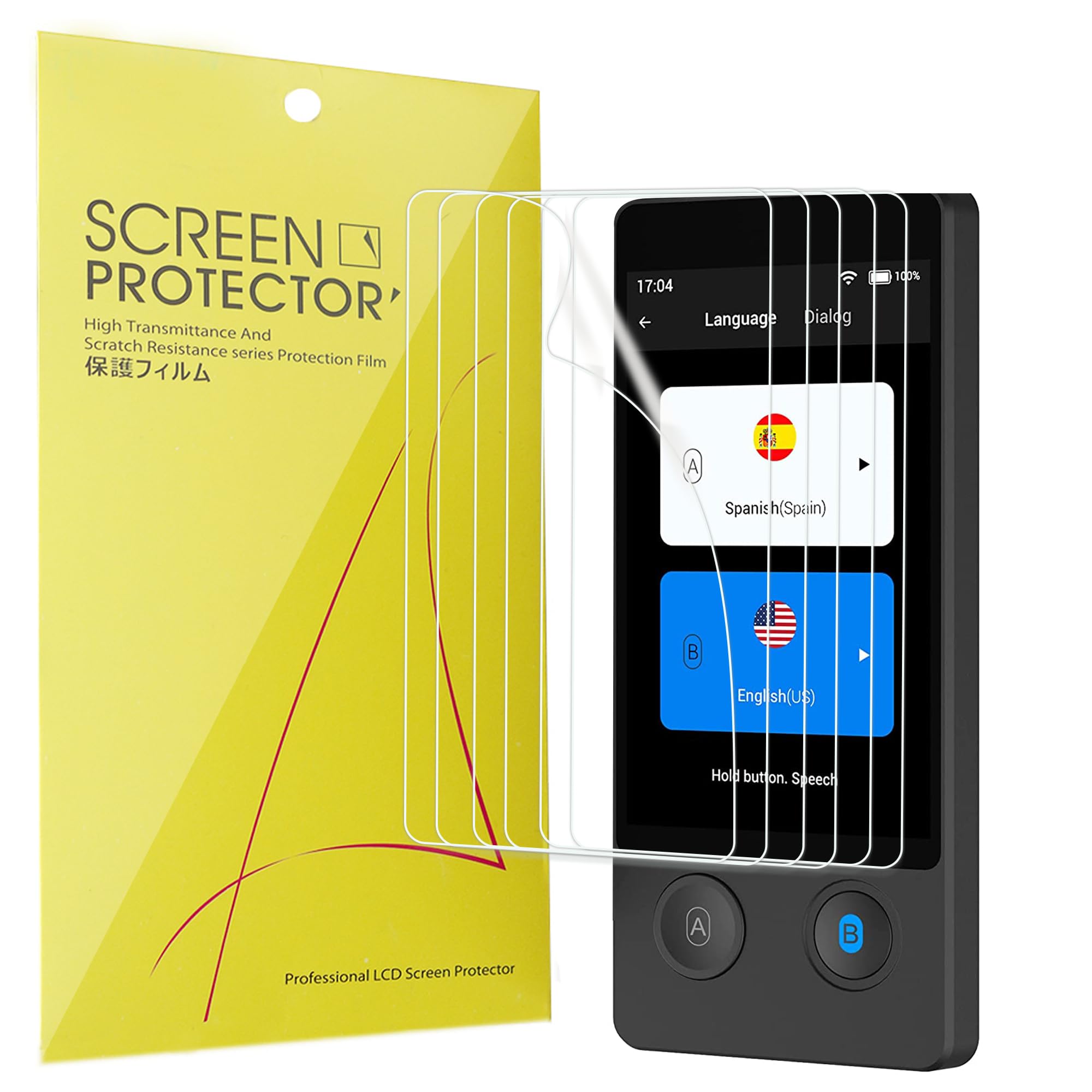 Blueshaweu Compatible for Wooask W12 Language Translator Screen Protector, [6 Pack] Full Coverage TPU Clear Film Compatible for Wooask W12 Language Translator Device (6 pack)