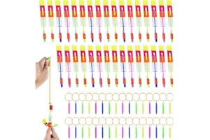 24 Set Led Arrow Helicopter for Slingshot Flying toy, Flying Light up Night Toys Spin Copter Led Catapult Flying Toy Shooters