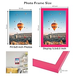 JCJMY 6x9 Picture Frame Pink for Wall Hanging or