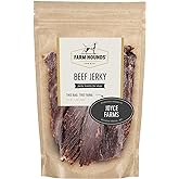 Farm Hounds - Beef Jerky - Premium Natural Jerky for Dogs - Made from 100% Humanely Raised Cattle - Break-to-Size - Great for Training & Treats - No Added Fillers - Made in USA - 3.5 oz - 1 Pack