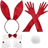 Zhanmai Bunny Costume Set - Including Ear Headband, Cuffs and Tail Accessory for Easter Party