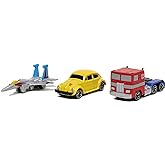 Jada Transformers G1 1.65" Nano 3-Pack Die-cast Cars, Toys for Kids and Adults