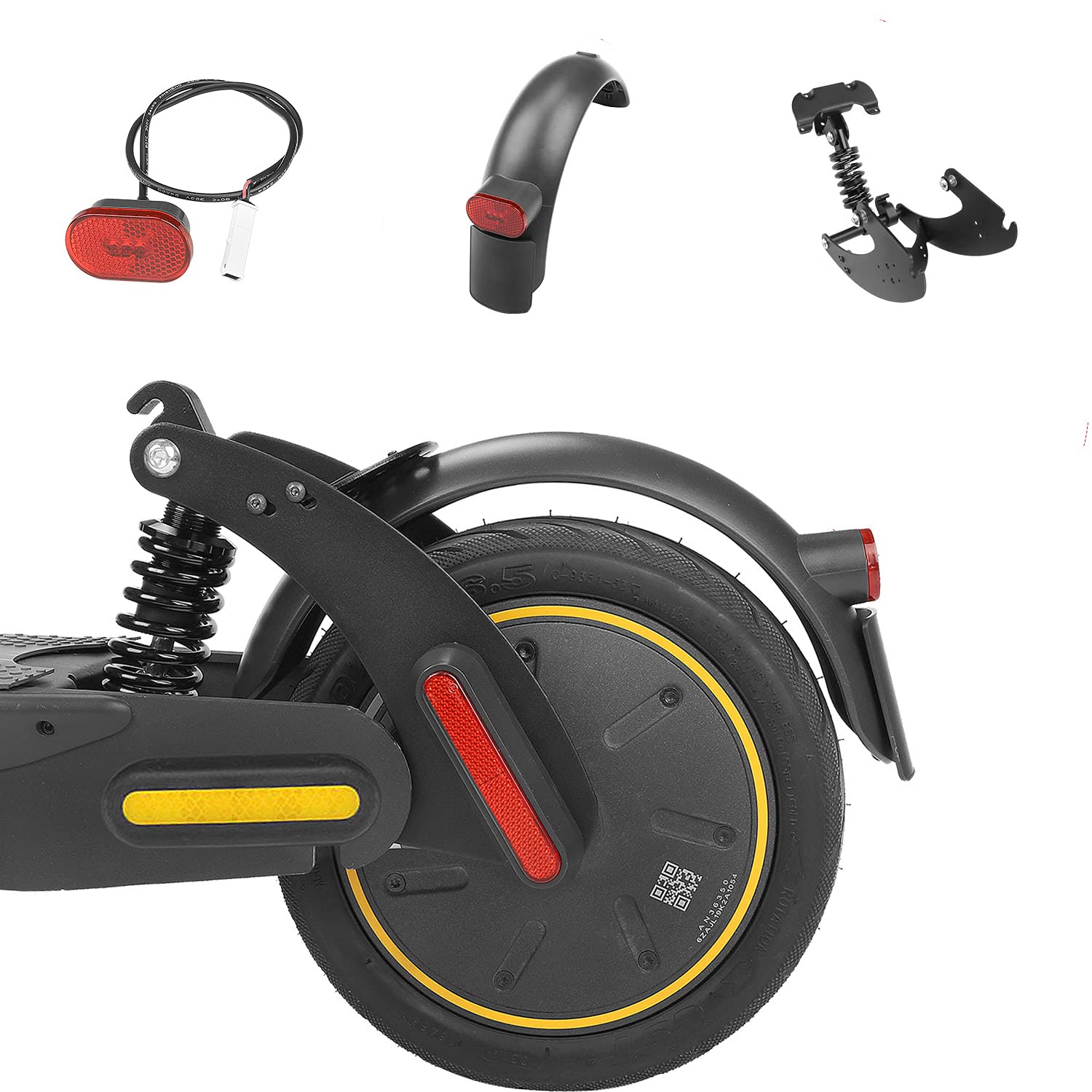 MotuTech Rear Suspension Kit + Mudguard + Wide Rear Light for Segway-Ninebot Max G30 Electric Scooter Shock Absorber Vibration Scooter