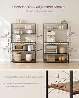 VASAGLE Kitchen Storage Rack 6 Tier 6 Hooks Rustic Brown Ink Black KKS039K01 view 3