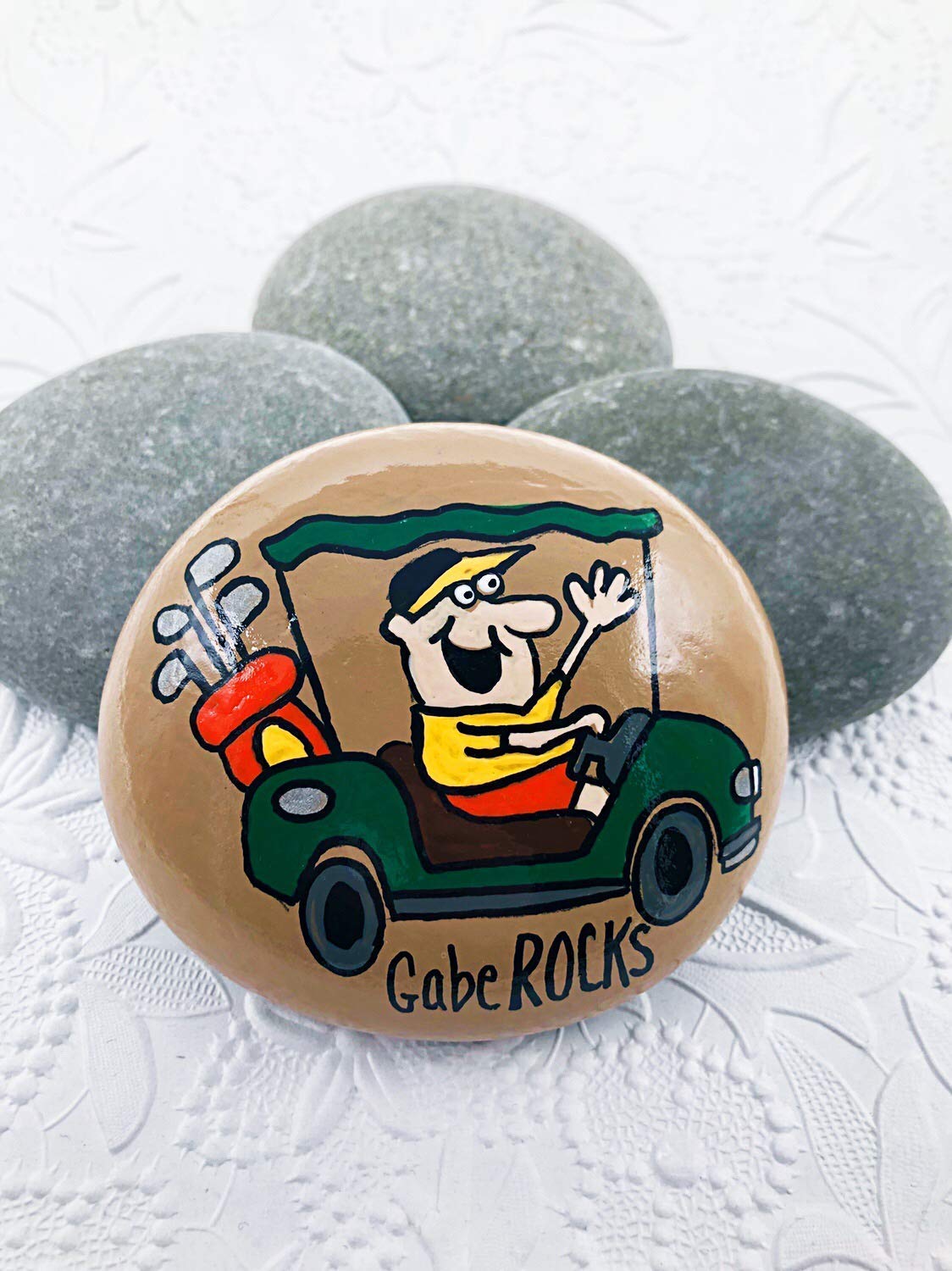 fathers day rock painting