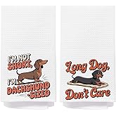 MHJFERGV Dachshund Kitchen Towels, Dachshund Gifts for Women Dish Tea Towels for Kitchen, Funny Sausage Weiner Dog Decorative Hand Towel for Bathroom, 16x24 Inch Set of 2