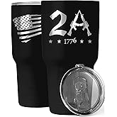 2A 2nd Amendment 30oz Patriotic Tumbler - American Flag Tumbler Travel Mug - Patriotic Coffee Travel Mug - Double Insulated 30oz Tumbler - Engraved in the USA - (2A 2nd Amendment)