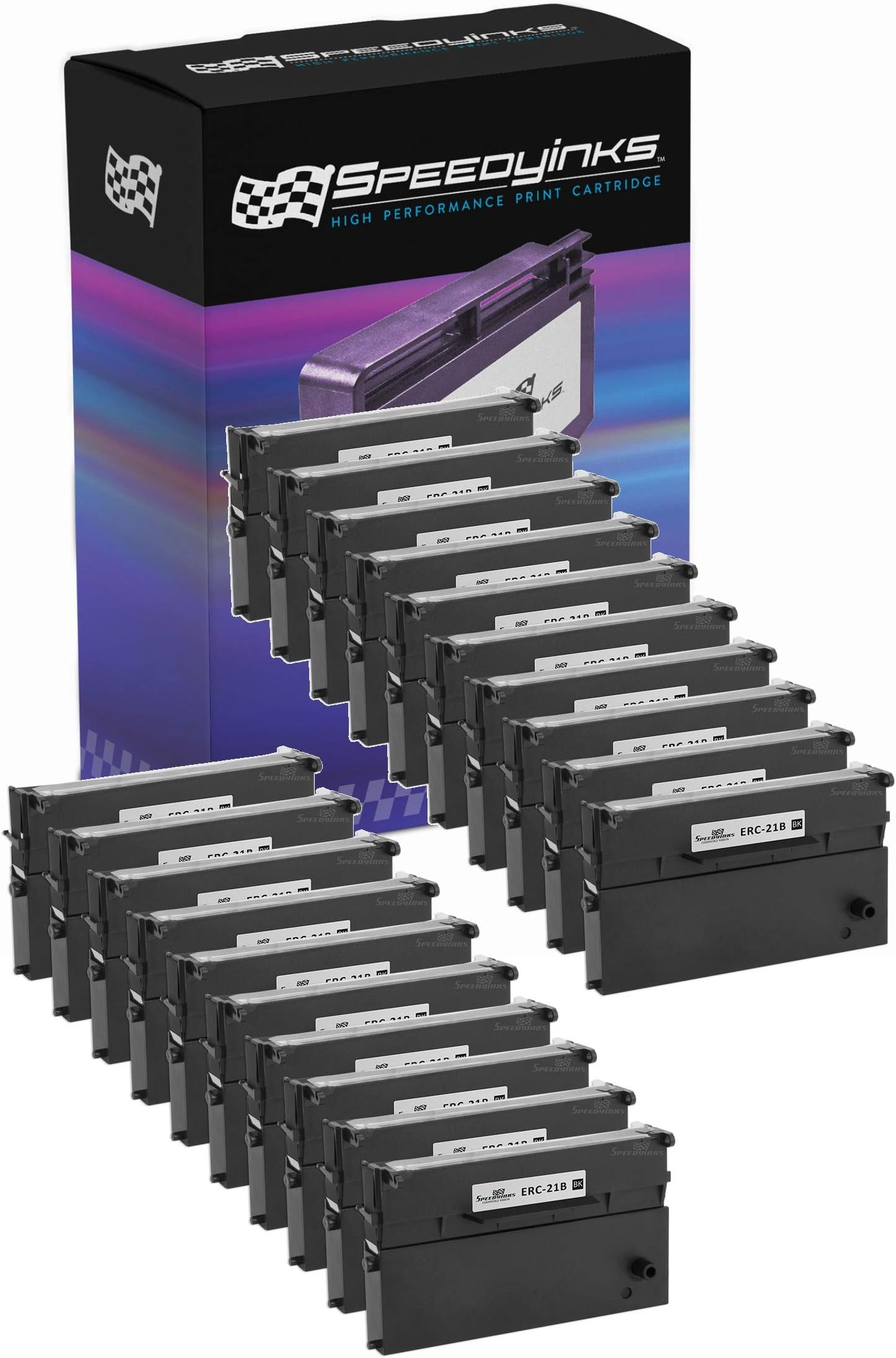 Speedy Inks Compatible Printer Ribbon Cartridge Replacement for Epson ERC-28 (Black, 20-Pack)