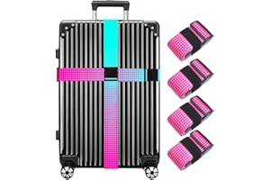 XioioiX Luggage Straps for Suitcases TSA Approved 4 Pack Adjustable Suitcase Strap, Luggage Strap, Luggage Belt Strap, Bag Straps for Luggage. Buckle Straps Travel Accessories (Gradient Dot-4 Pack)