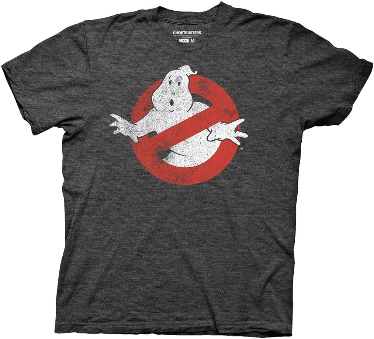 Ripple Junction Ghostbusters Distressed No Ghost No Type Adult T-Shirt: Clothing