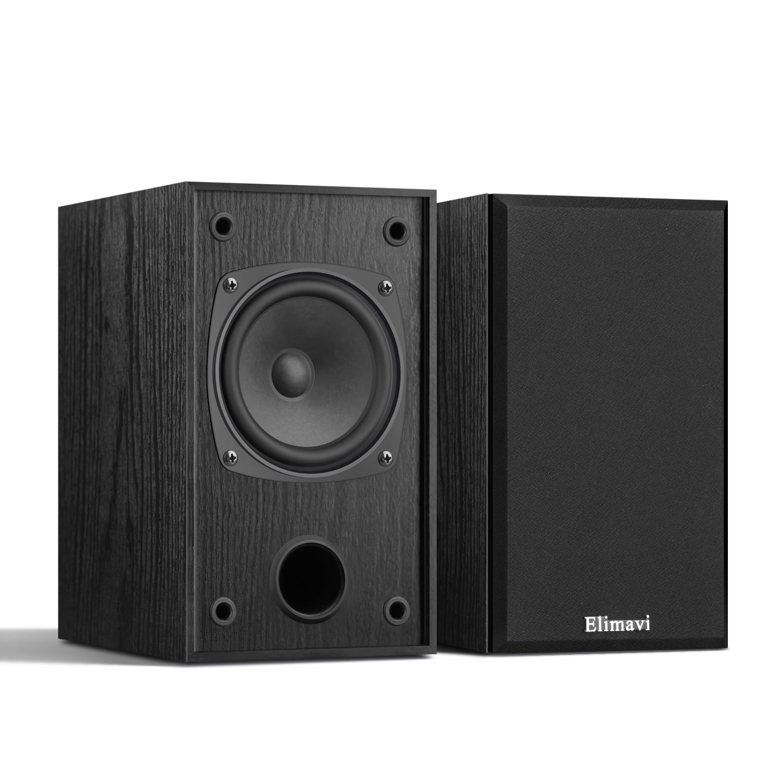 Photo 1 of Elimavi 30W*2 Passive Bookshelf Speakers for Record Players and Home Theater Systems, Midrange and High-Frequency Stereo Speakers, Indoor Rear Surround Speakers, Requires a Receiver or Amplifier,Black