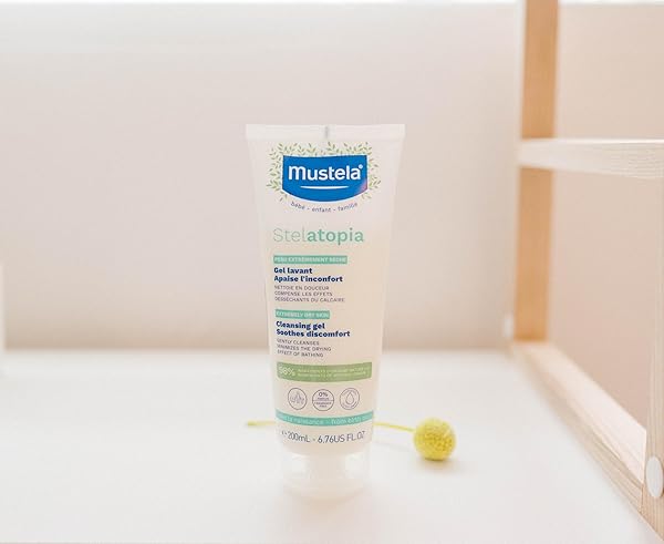 MUSTELA STELATOPIA ECZEMA-PRONE SKIN CLEANSING GEL – BABY FACE & BODY WASH WITH NATURAL AVOCADO & SUNFLOWER OIL – FRAGRANCE-FREE & TEAR FREE – 6.76 FL. OZ.