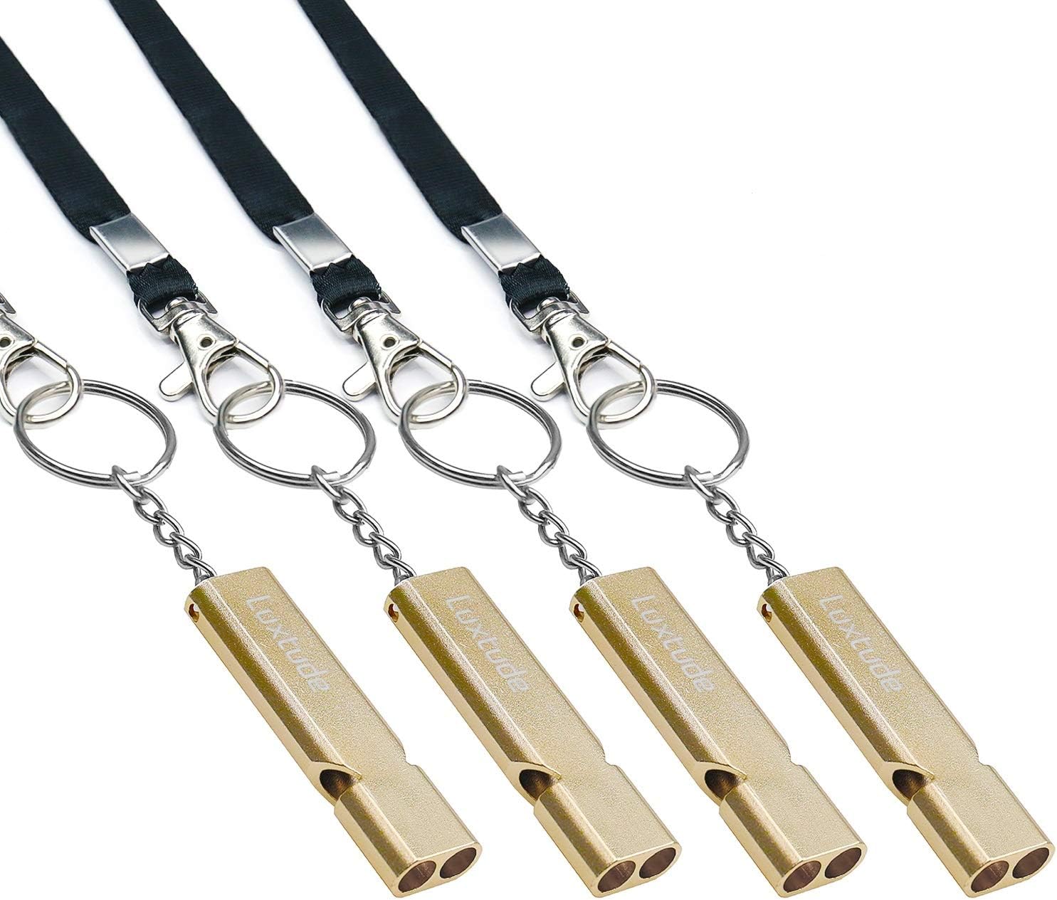 Luxtude Emergency Whistles High Pitch Double Tubes Survival Whistle