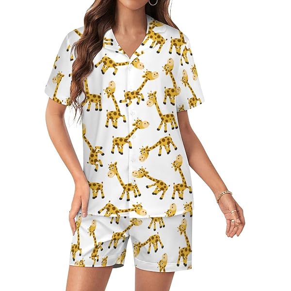 Women's Short Sleeve Pajama Set - Button Down Top & Shorts With Pockets Comfy Sleepwear S-2XL
