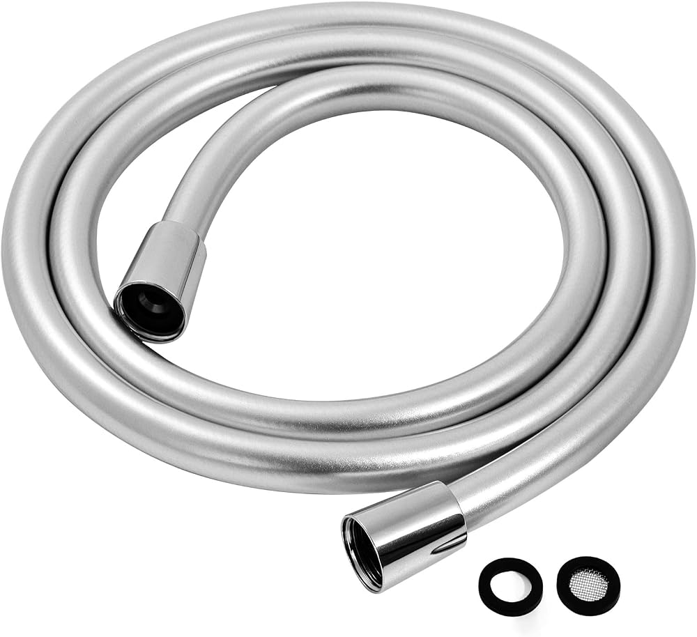 LEEFE PVC Shower Hose 1.5M Anti-Kink Brass Connectors Smooth 360°