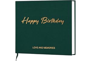 Lankaiva Birthday Guest Book, Happy Birthday Sign in Book for Women and Men - Alternative Signature Guest Book for Birthday Decorations and Party Supplies