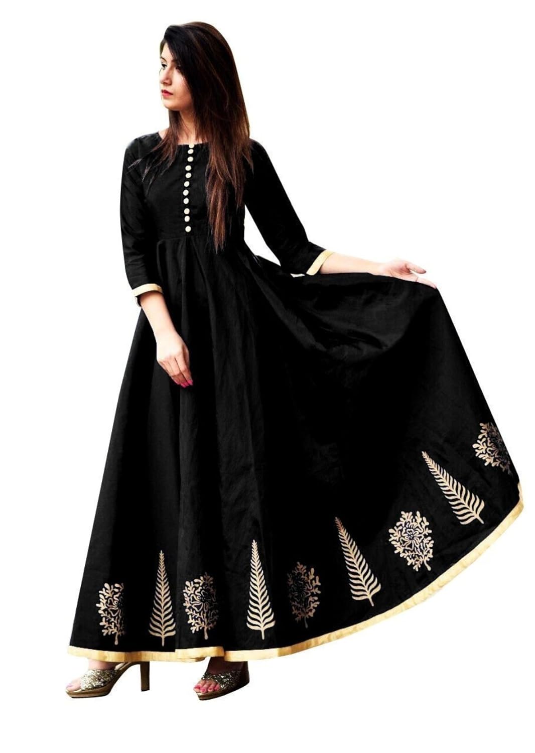 santsayaa creation women's silk semi stitched dress material