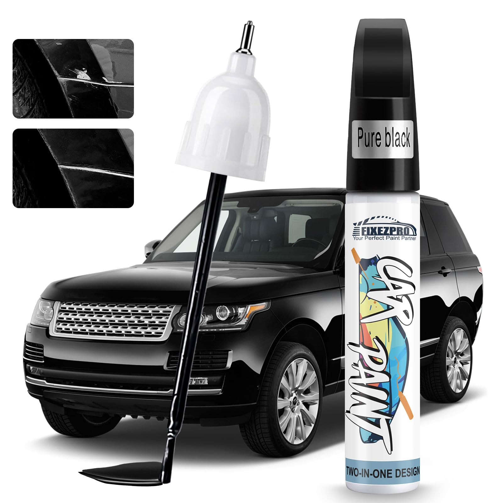 FIXEZPRO Black Touch Up Paint for Cars, Car Paint