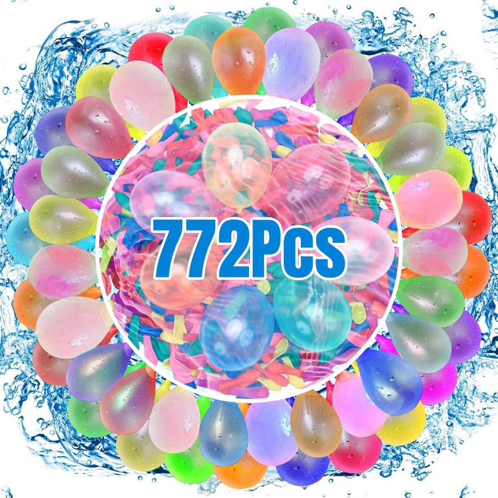 Water Balloons, 722Pcs Rapid Fill Water Balloons Self Closing Water Bombs Self Sealing Colorful Splash Water Balls for Beach Swimming Pool Party