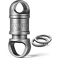 FEGVE Quick Release Keychain with 2 Key Rings Titanium, Detachable Pull Apart Keychain Heavy Duty Carabiner Key Chain for Men and Women