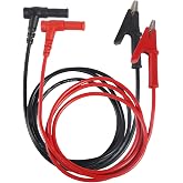 DIANN 2pcs Multimeter Test Leads Banana Plug Right Angle to Alligator Clips Soft Test Cable Wires for Electrical Testing 3.3ft / 1m
