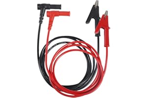 DIANN 2pcs Multimeter Test Leads Banana Plug Right Angle to Alligator Clips Soft Test Cable Wires for Electrical Testing 3.3ft / 1m