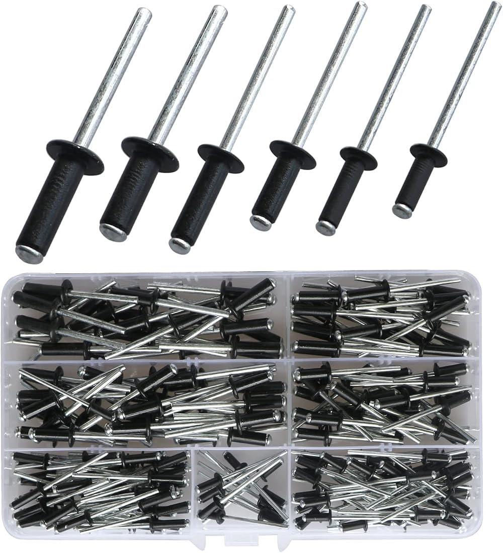Lemiyoo 210pcs Aluminum Blind Rivets Set (3.2/4/5mm) for Metal Projects