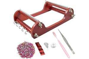 INDIVSHOW The Wooden Bead Loom Set with 20g Seed Bead,Needle,Cotton Thread,Needle Threader,Tweezre and Some Small Accessories,Tools for Bracelet,Necklace,Belts Jewelry Making