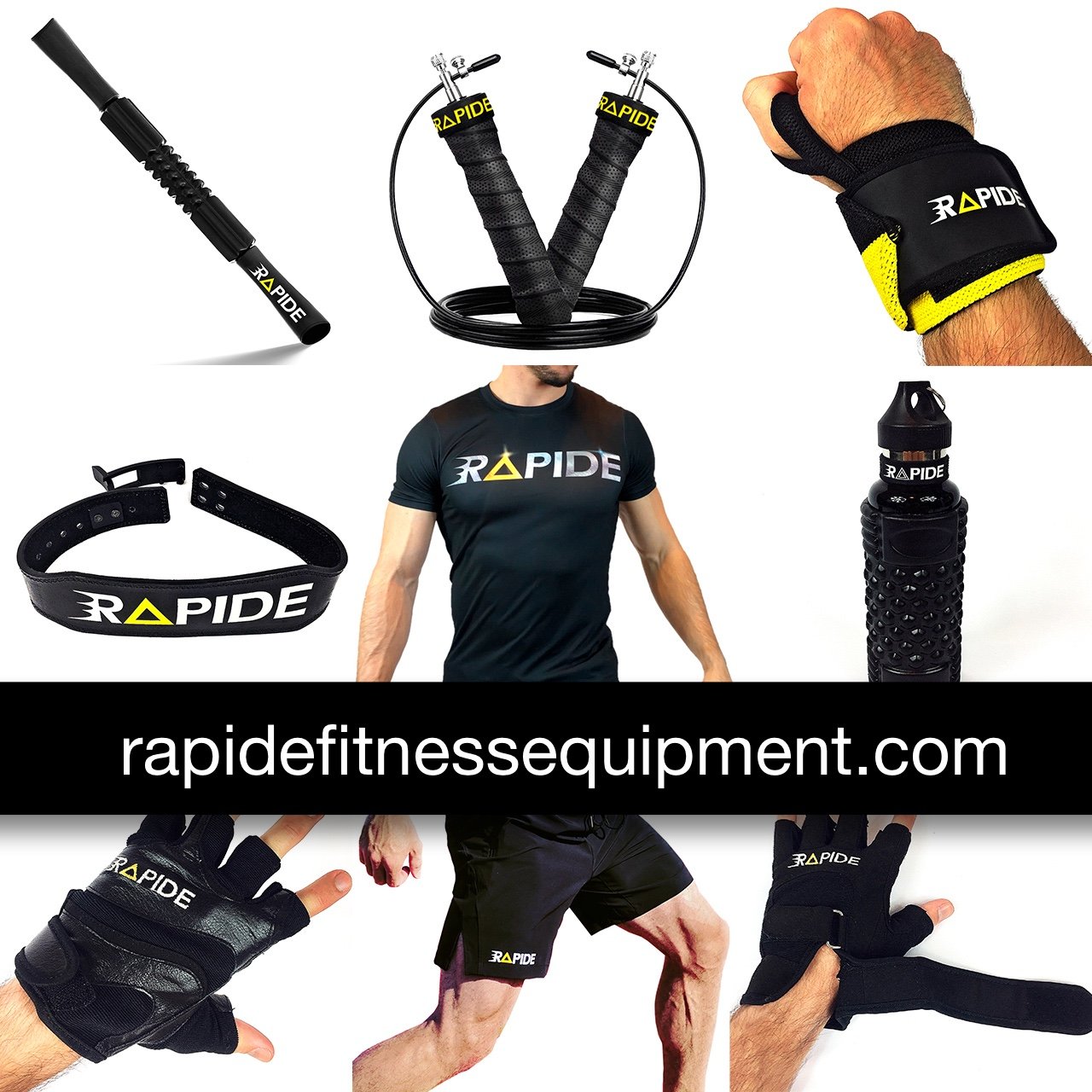 RAPIDE Jump Rope - Adjustable Cable, Rapid Ball Bearings & Anti-Slip Handles - Skipping Rope for Fast Weight Loss & for Exercise, Cardio, Crossfit (BLUE)