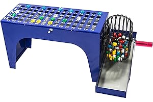 MR CHIPS Bingo Game Deluxe Set with Cage, 7/8 Inch Balls and Master Board All-in-One Table Top Professional Machine