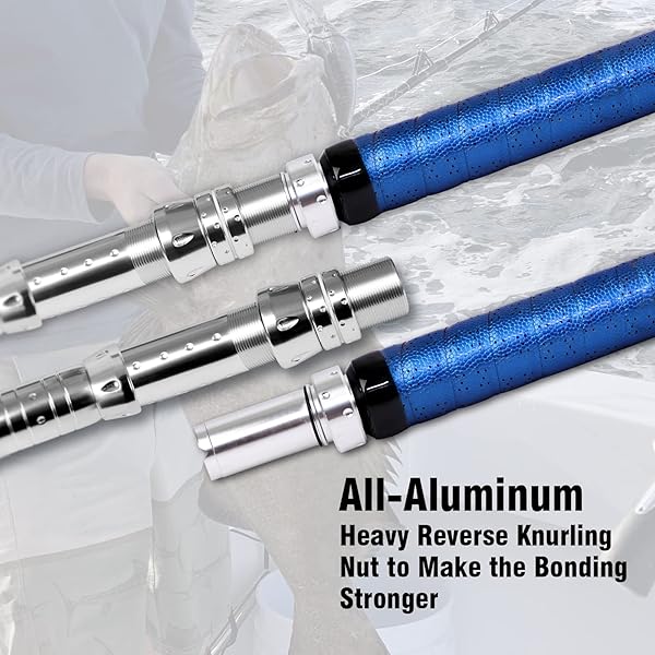 FIBLINK BENT BUTT FISHING ROD 2-PIECE SALTWATER OFFSHORE TROLLING ROD (5’6″-50-80LBS CONVENTIONAL GUIDES)