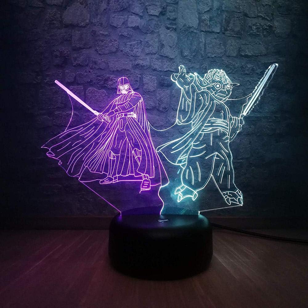 Star War Yoda Darth Vader Veilleuse 3d Led Mix Couleur Lampe Pour Bebe Sommeil Lumiere Garcon Cadeau De Bande Dessinee Enfant Jouets Base Light Luminaires Interieur Luminaires Eclairage Dwteam In