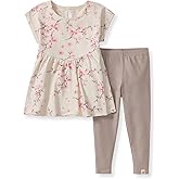 Burt's Bees Baby baby-girls Short Sleeve Top and Leggings Set, Outfit Bundle, 100% Organic Cotton