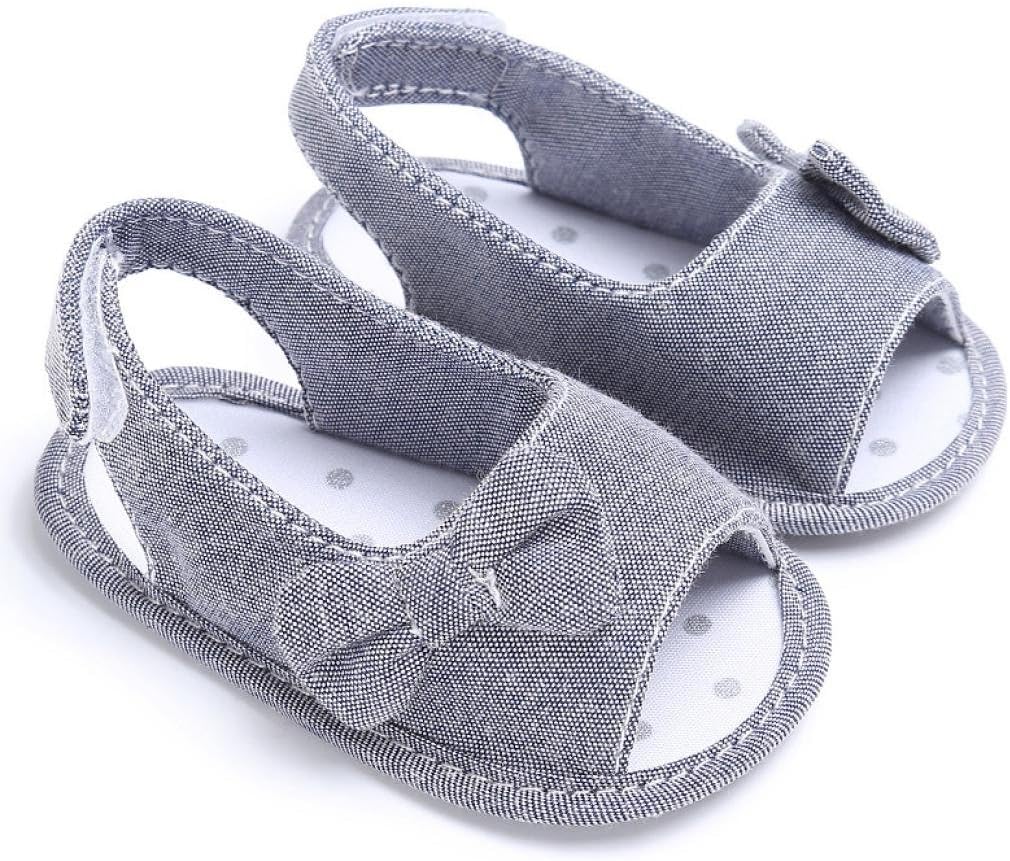 Janly® First Walkers Girls Bowknot Sandals Newborn Cloth Prewalker for 0-18 Months Baby Crib Shoes