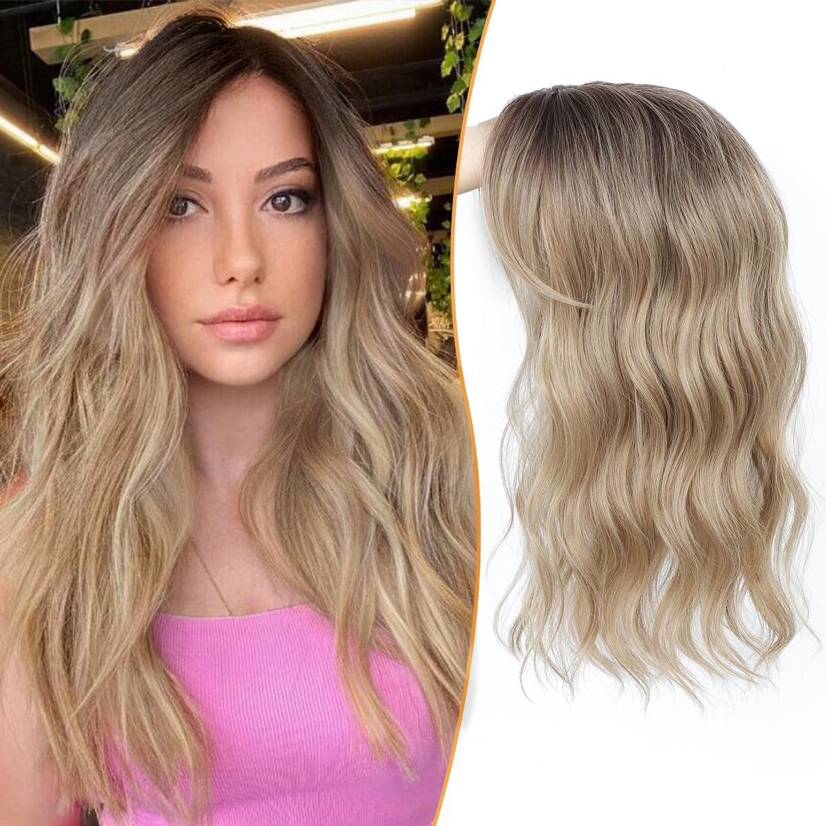 Photo 1 of ***SIMILAR ITEM***
PANEWAY Hair Topper 16 Inch Wavy Synthetic Clip-In Topper for Women Natural Looking Voluminous Hairpiece for Thinning Hair, Lightweight & Breathable