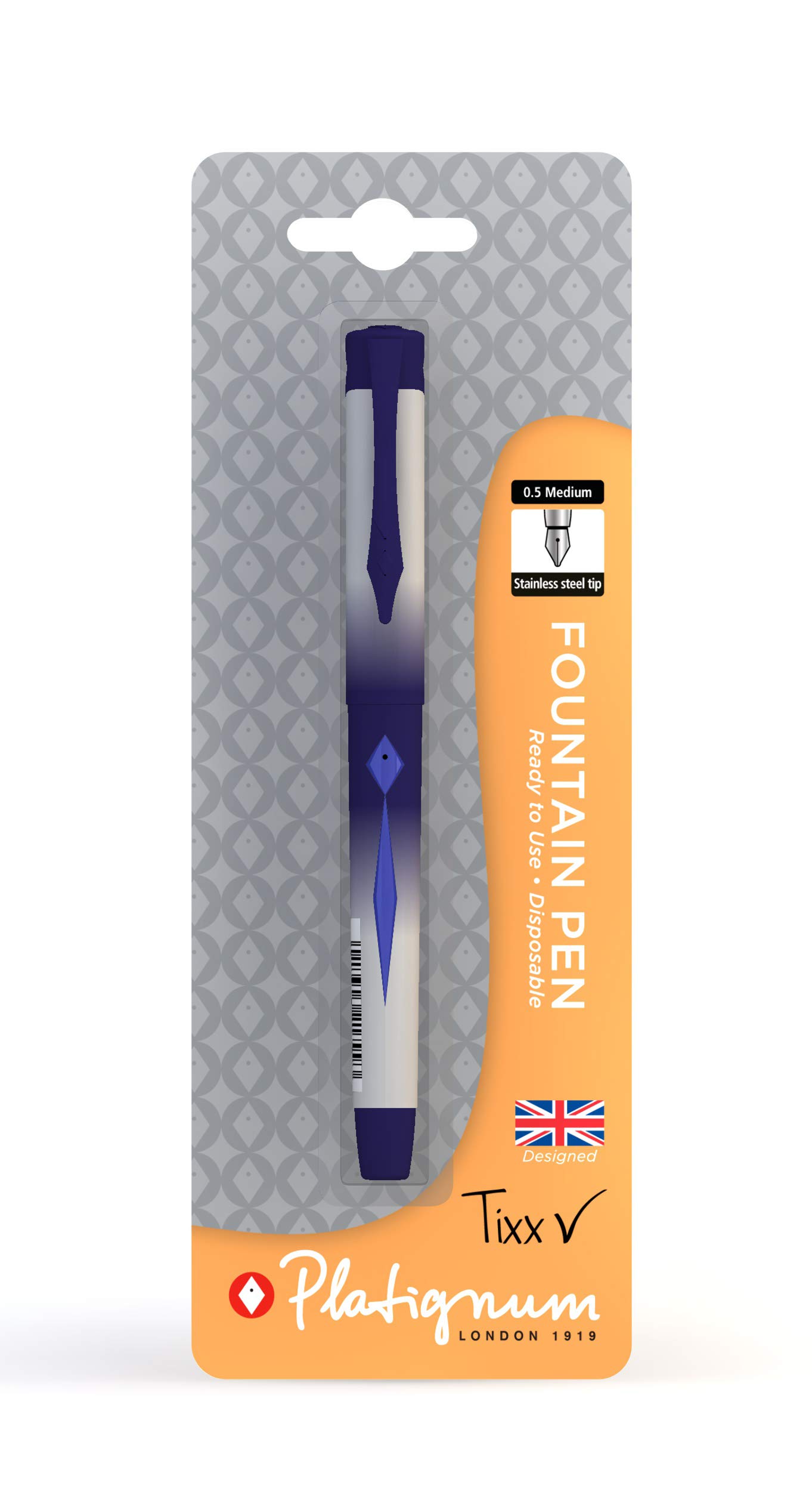 Platignum Tixx Blue Fountain Pen [Pack of 1] 2000 Metre Writing Length [Ref: 50505]