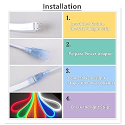 IEKOV LED NEON Light, AC 110-120V Flexible LED Neon