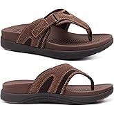 COFACE Flip Flops for Men with Arch Support Comfortable Man Thong Sandals Adjustable Beach Flip-flop Outdoor