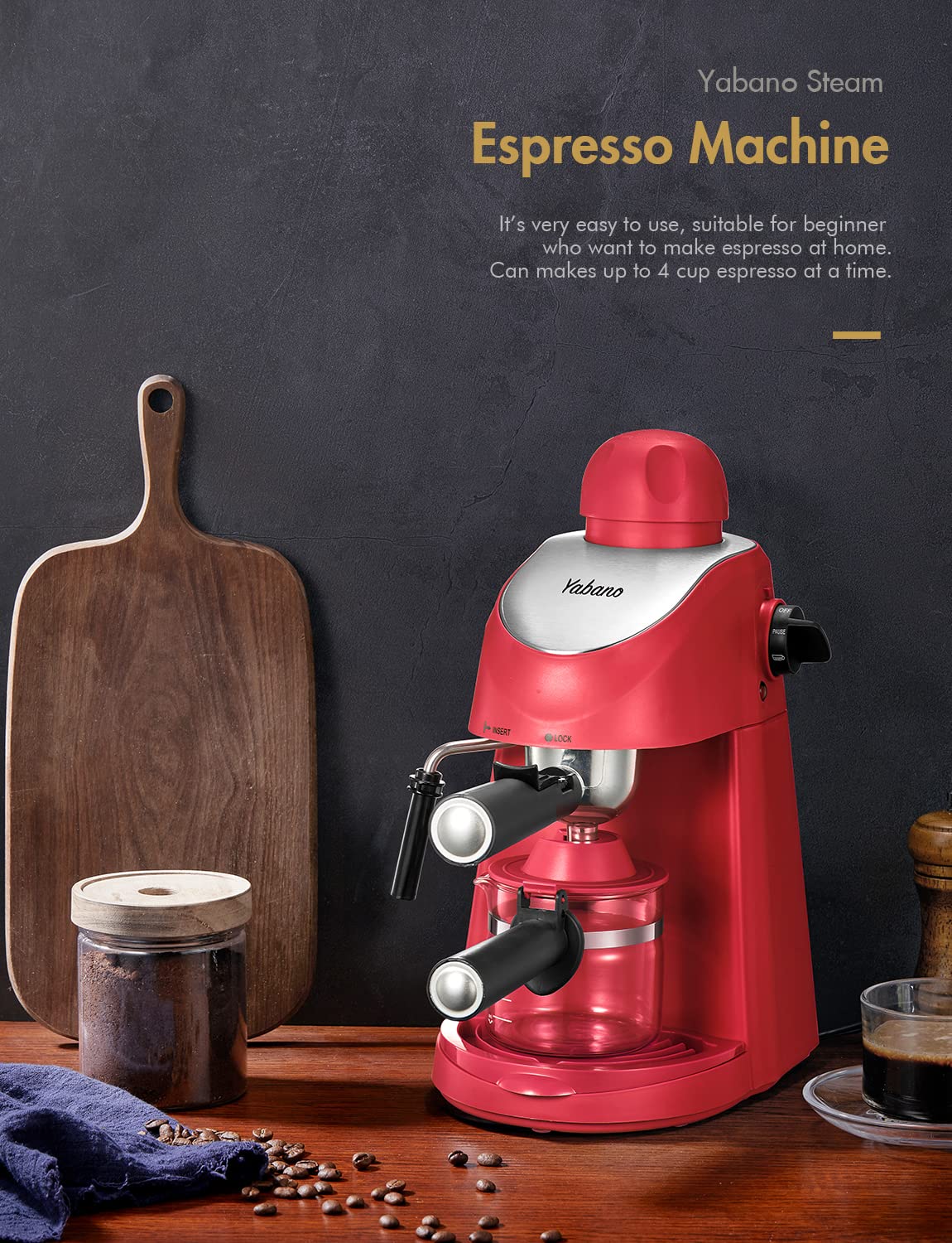 Yabano Espresso Machine, 3.5Bar Espresso Coffee Maker, Espresso And