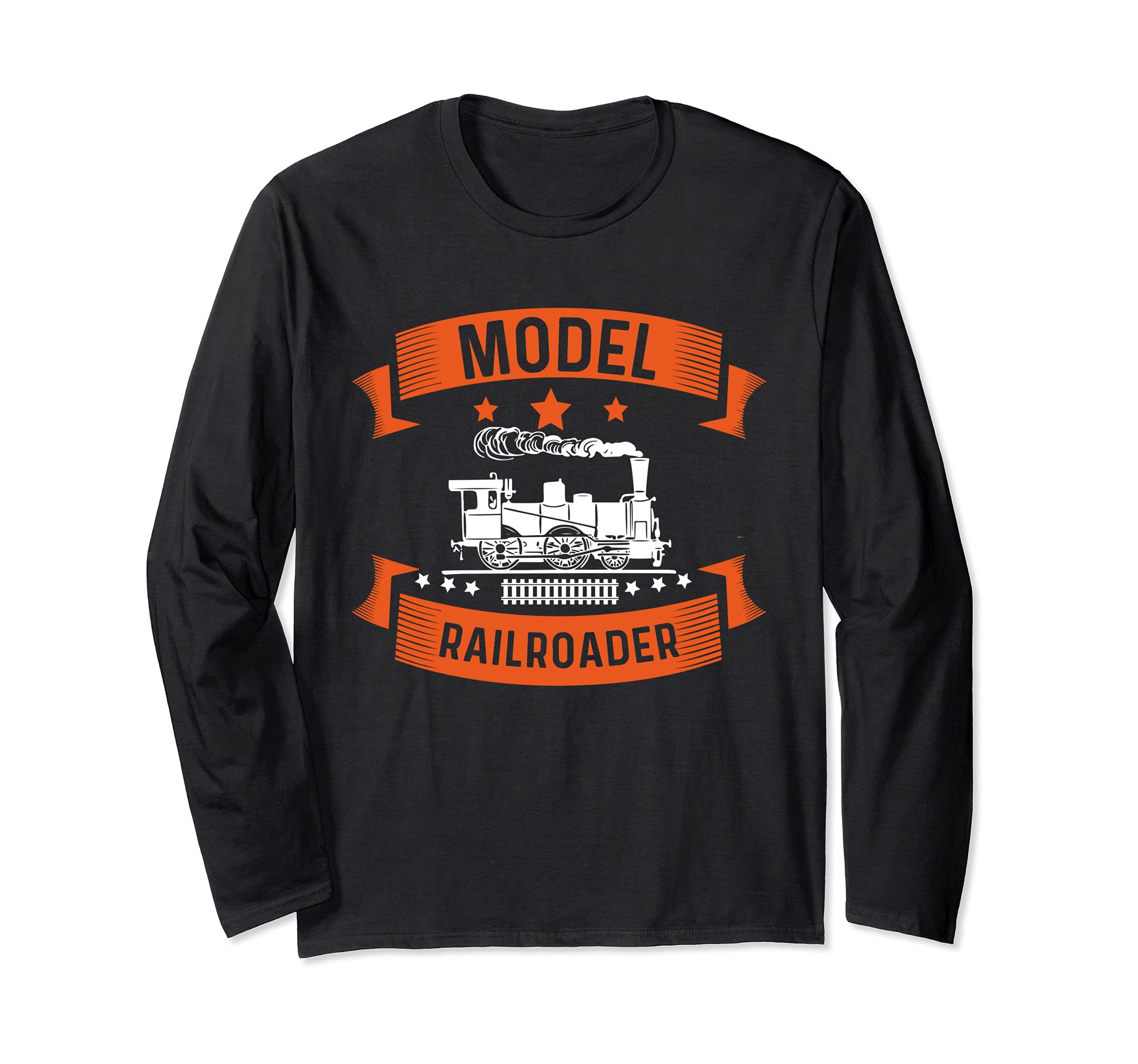 Model Train Collector Railfan Model Railroader Enthusiast Long Sleeve T-Shirt