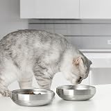 Junhonsion Cat Bowl Stainless Steel Wide Shallow Whisker Friendly 15cm view 5