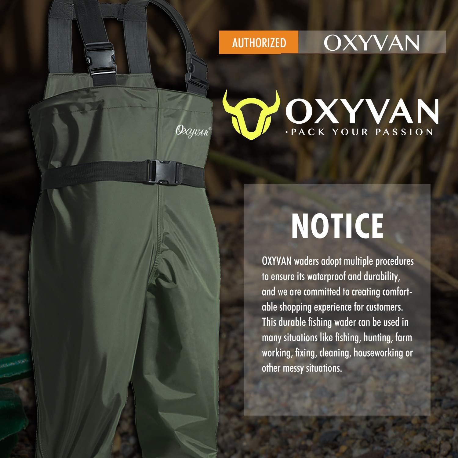 OXYVAN Waders Waterproof Lightweight Fishing Waders with Boots Bootfoot Hunting Chest Waders for Men Women : Sports & Outdoors
