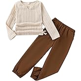 Kxuryueo Tween Girls Clothes Off The Shoulder Sweatshirt and Wide Leg Sweatpants Sweatsuit Size 7-14