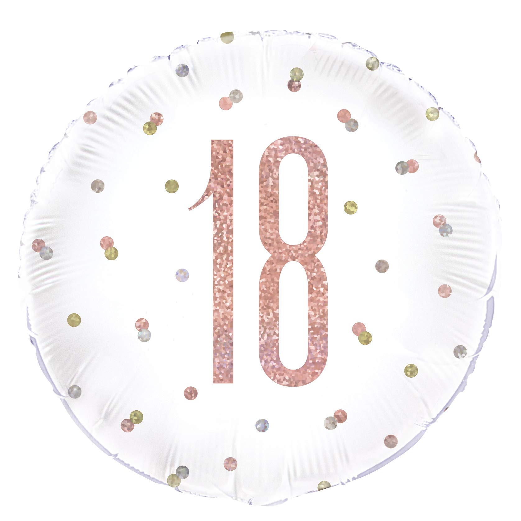 Dazzling Rose Gold 18th Birthday Glitz Round Foil Balloon (45cm) - Perfect for Birthday, Annivesaries & Memorable Celebrations - 1 Pc