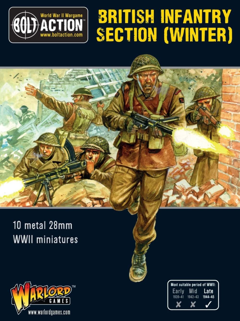 Warlord Games British Army Infantry Section (Winter) 28mm Scale Metal Miniatures for Bolt Action Highly Detailed World War 2 Miniatures for Table-top Wargaming