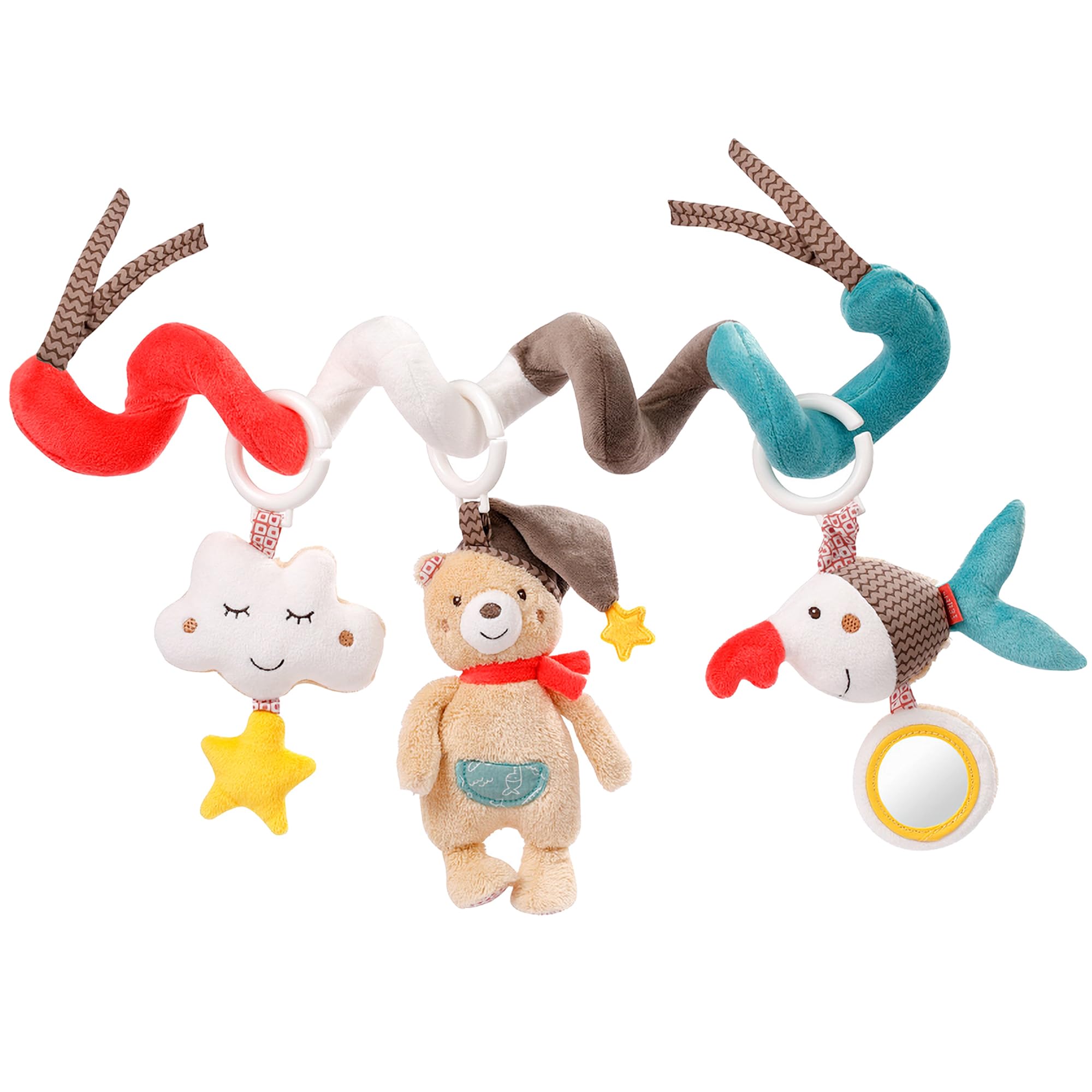 Fehn 060218 Bruno Activity Spiral – Fabric Spiral for Gripping and Feeling – For Babies and Toddlers from Newborns Upwards – Dimensions: 30 cm