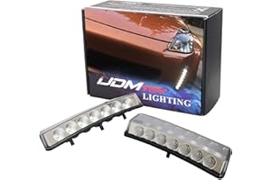 iJDMTOY Clear Lens LED Daytime Running Lights Compatible with 2003-2005 Pre-LCI Nissan 350z, Direct Fit DRL Assy Powered by 7 Pieces High Power Xenon White LED Each Side