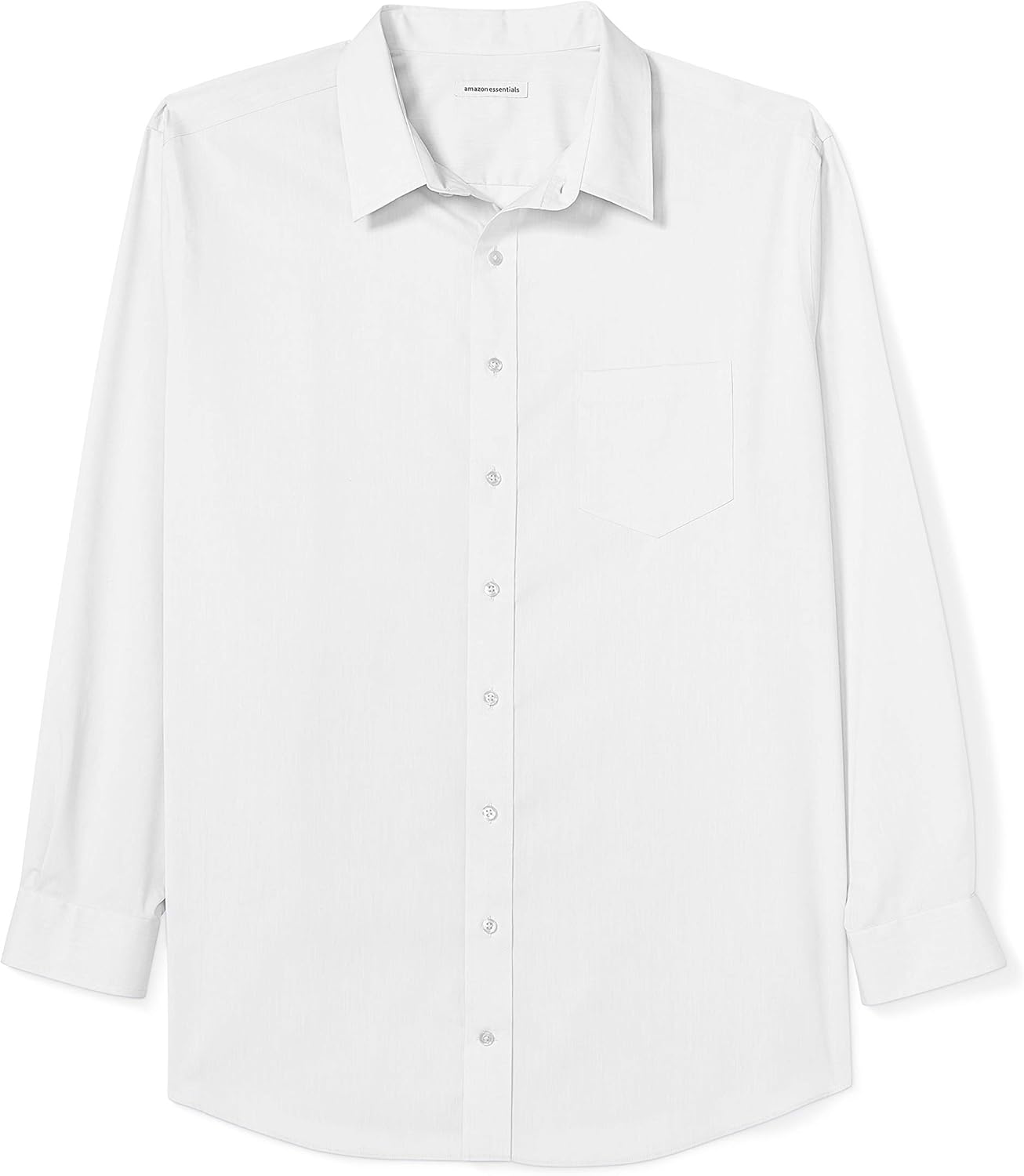  Essentials Men's Big & Tall Wrinkle-Resistant Long-Sleeve Solid Dress Shirt fit by DXL: Clothing